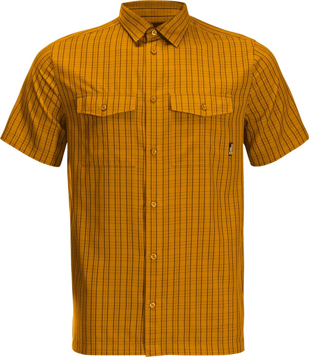Jack Wolfskin THOMPSON SHIRT MEN Heren Outdoorshirt Curry Check