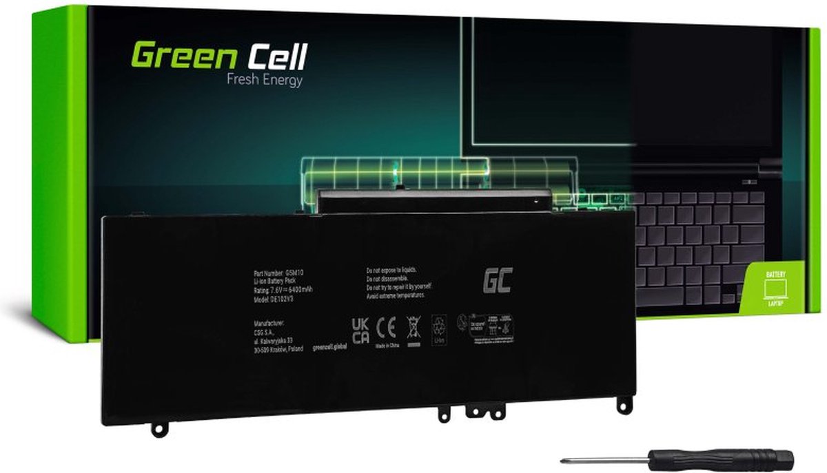 Green Cell DE102V3 laptop reserve-onderdeel Batterij/Accu