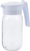 Glazen Schenkkan - Waterkan met witte deksel - 1,0 Liter - Excellent Houseware