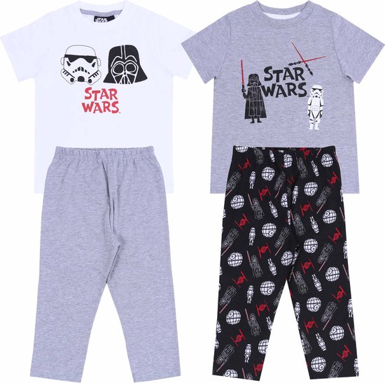 2 x Zwarte en grijze STAR WARS DISNEY pyjama