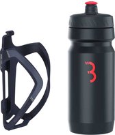 BBB Cycling FlexCage - Porte-bidon léger avec bouteille d'eau - 550 ml - Zwart / Rouge - Vélo de route et VTT - BBC-36C