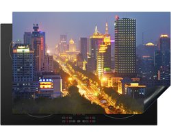 KitchenYeah® Inductie beschermer 81.6x52.7 cm - Schitterende verlichting in de starten van de Chinese stad Changchun - Kookplaataccessoires - Afdekplaat voor kookplaat - Inductiebeschermer - Inductiemat - Inductieplaat mat