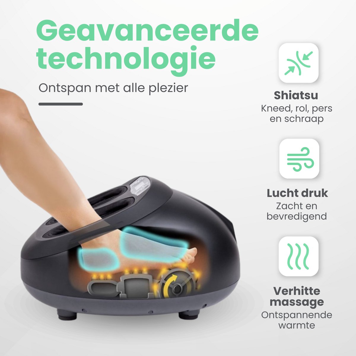 Shiatsu Voetmassage Apparaat met Verwarmde Massage - afbeelding 2
