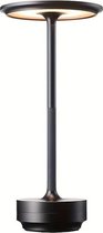DreamGoods Oplaadbare Tafellamp - 5200mAh Accu - Draadloos & Oplaadbaar - Dimbaar - Moderne Touch Lamp - Tafellamp op Batterijen - Woonkamer Decoratie - Nachtlamp Slaapkamer - Industrieel - Zwart