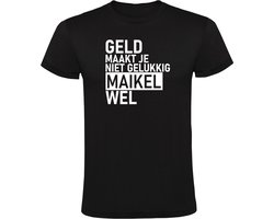 Geld maakt je niet gelukkig Maikel wel Heren T-shirt - geluk- gelukkig - humor - grappig