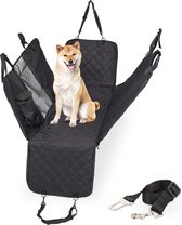 Couverture pour chien Relaxdays siège arrière de voiture - 209x143 cm - coton - housse de protection - avec ceinture