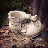 Statue de jardin en béton - chaussure de pot de fleur avec oiseau