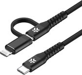 Celly 2 in 1 USB-C > USB-C + Lightning Kabel