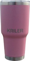 KRILER Cup - Premium RVS Thermosbeker - Autohouder Proof - 12U Warm & Koud - Lekvrij - BPA Vrij - 30oz / 0,88L - Roze