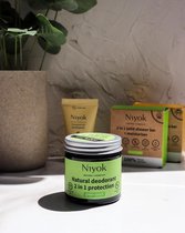 Verwennerij met Green Touch: Niyok Natuurlijke Deodorant, Douchezeepstaaf, Moisturizer en Sisal Zak