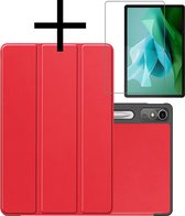 Étui pour Lenovo Tab P12, étui rigide, étui de livre avec découpe, adapté pour Lenovo Pen avec protecteur d'écran - Rouge