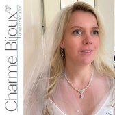 Bruidsketting-Celia- Oorbellen- Zilverkleur-Charme Bijoux