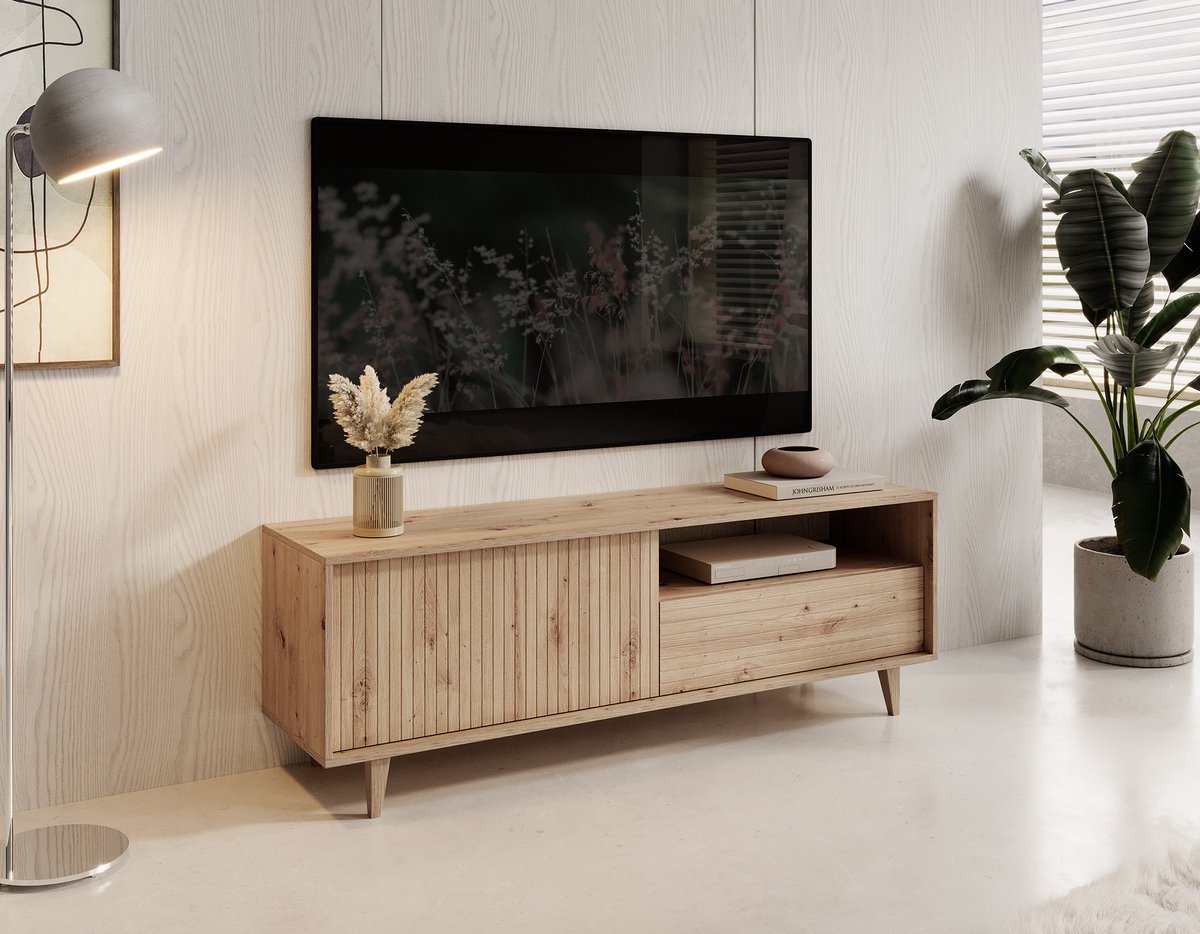 Meubella - TV-Meubel Fuzeta - Eiken - 152 cm