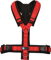 Annyx hondentuig harnas Y-tuig-Zwart Rood- maat XL-geschikt voor borstomtrek 78 tot 96cm