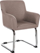 CLP Puka Eetkamerstoel - Met armleuning - RVS Frame - taupe Stof