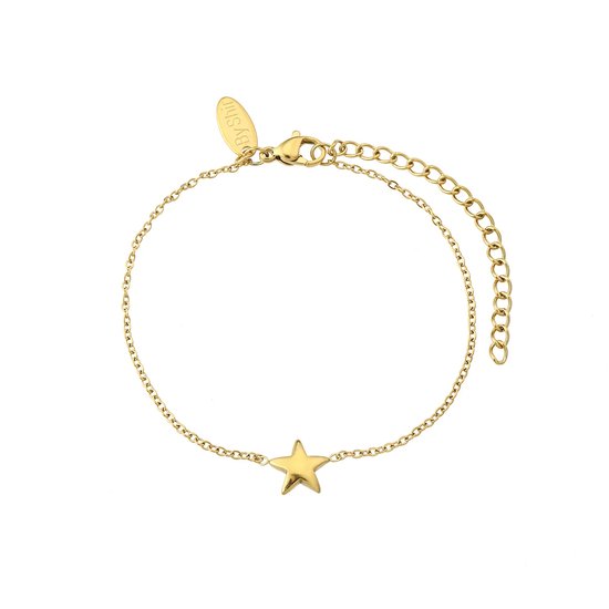 By Shir Armband edelstaal star goud
