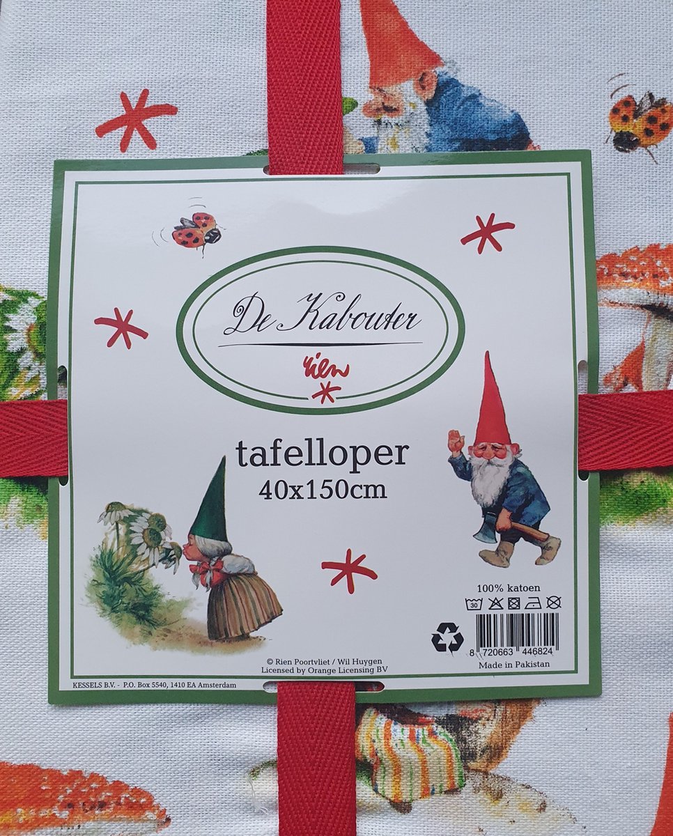 Tafelloper - Rien Poortvliet - De Kabouter - Tafelen - Koken - 40x150cm