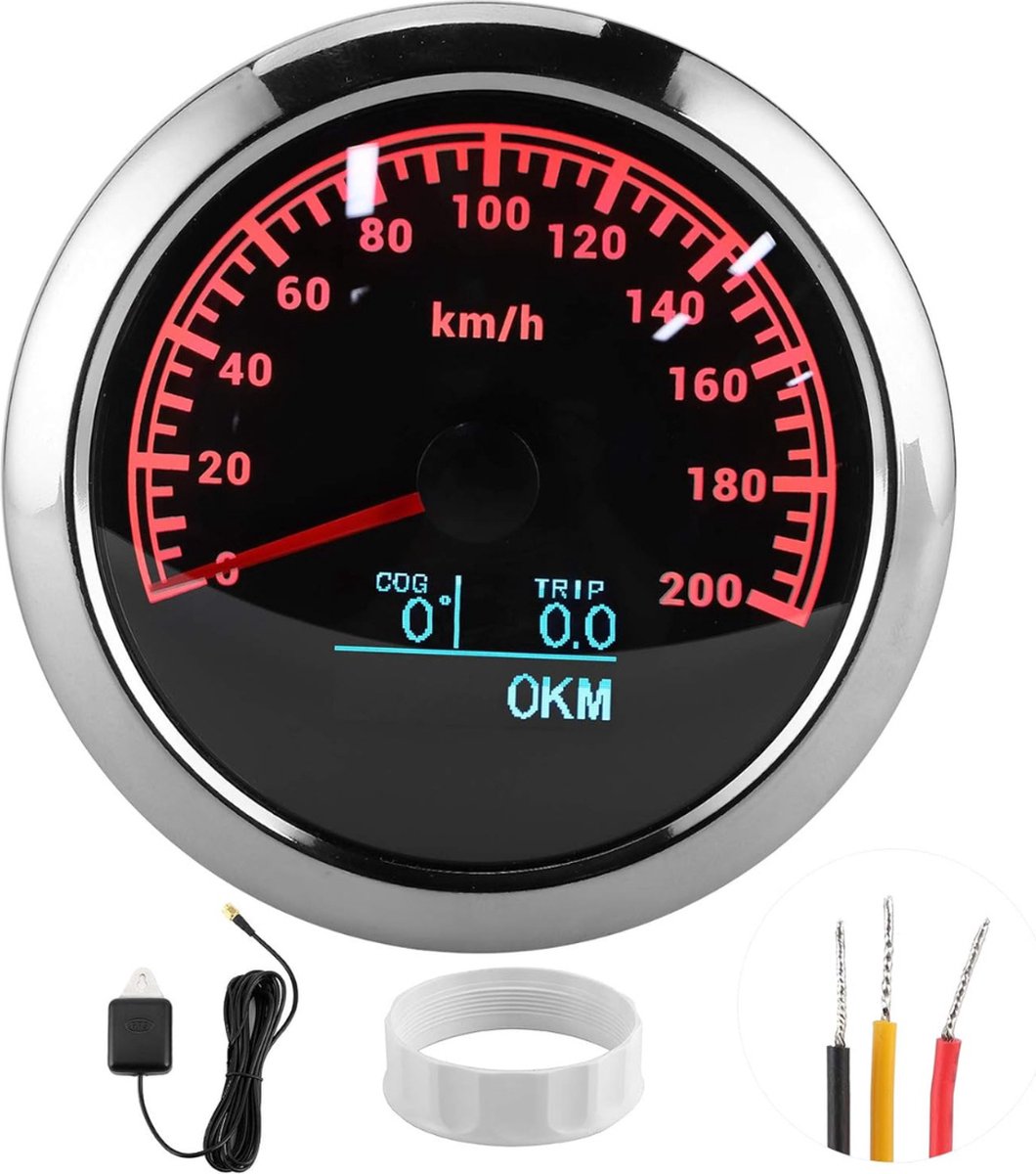Snelheidsmeter - GPS Speedometer - Nauwkeurige 85 mm Speedometer met IP67 Bescherming voor Boten, Auto's, Motorfietsen en meer - Essential Instrument voor Precieze Snelheidsmetingen