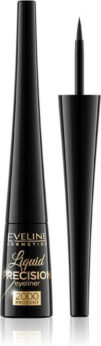 Eveline - Liquid Precision 2000 Percent Eyeliner Liner In Black 4Ml Brush