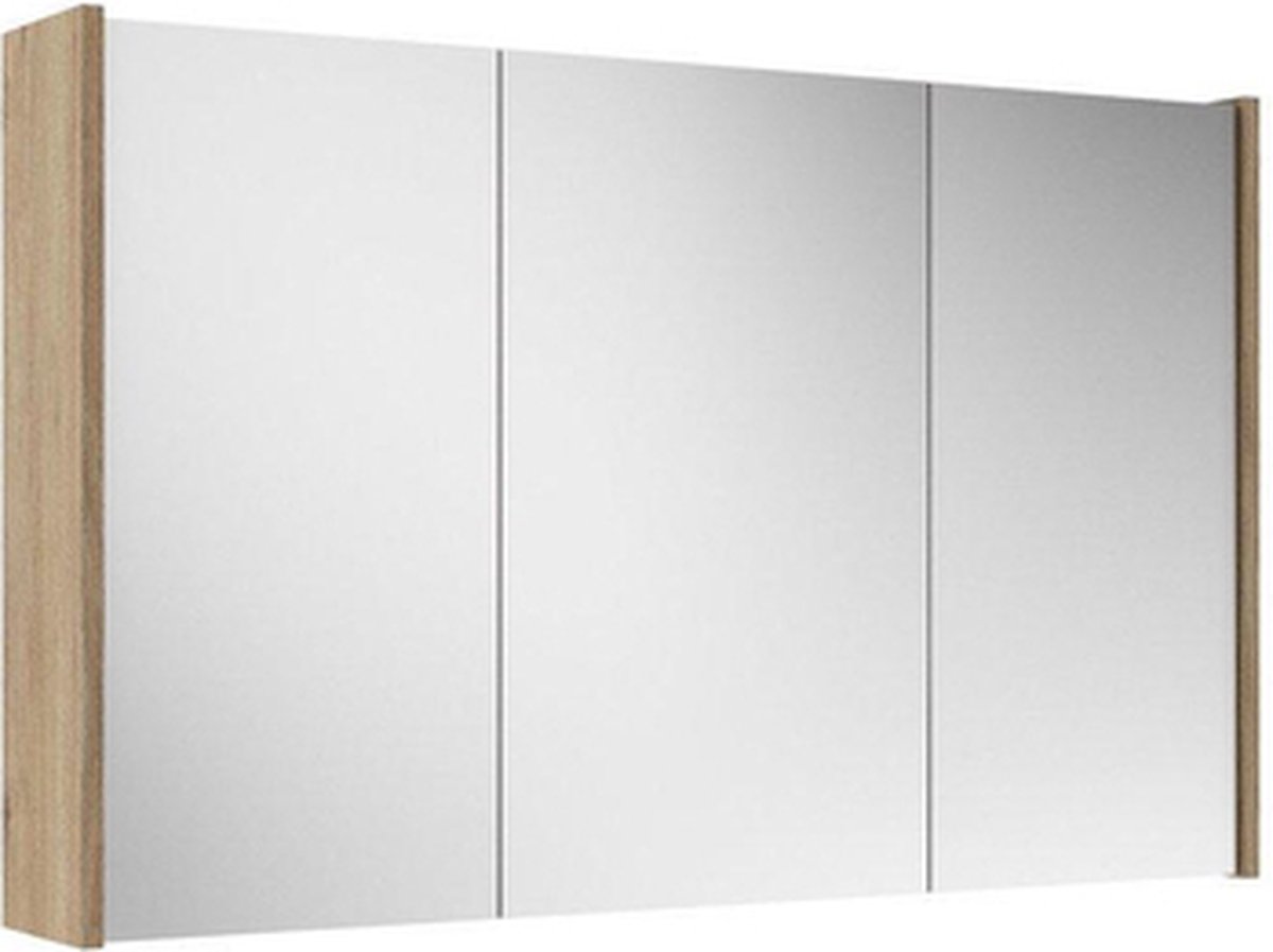 Adema Spiegelkast 100x63x16cm inclusief zijpanelen eiken