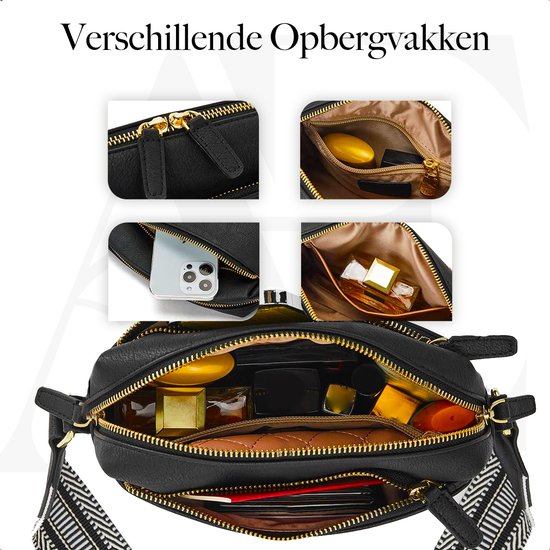 aramae® - Sac bandoulière Femme - Sacs bandoulières - Sac bandoulière - Zwart