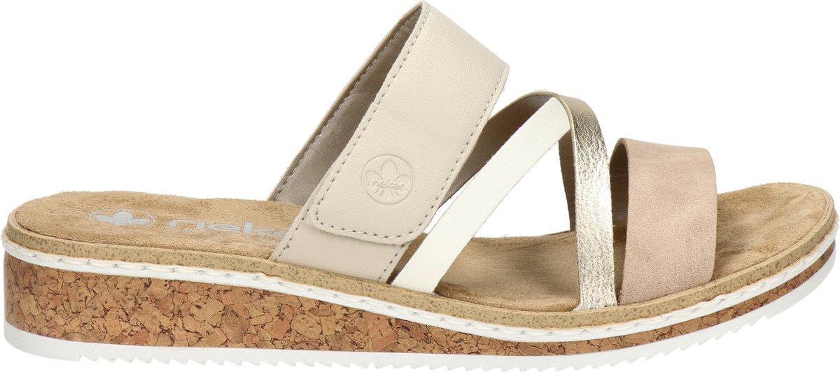 Rieker dames slipper - Beige multi - Maat 36