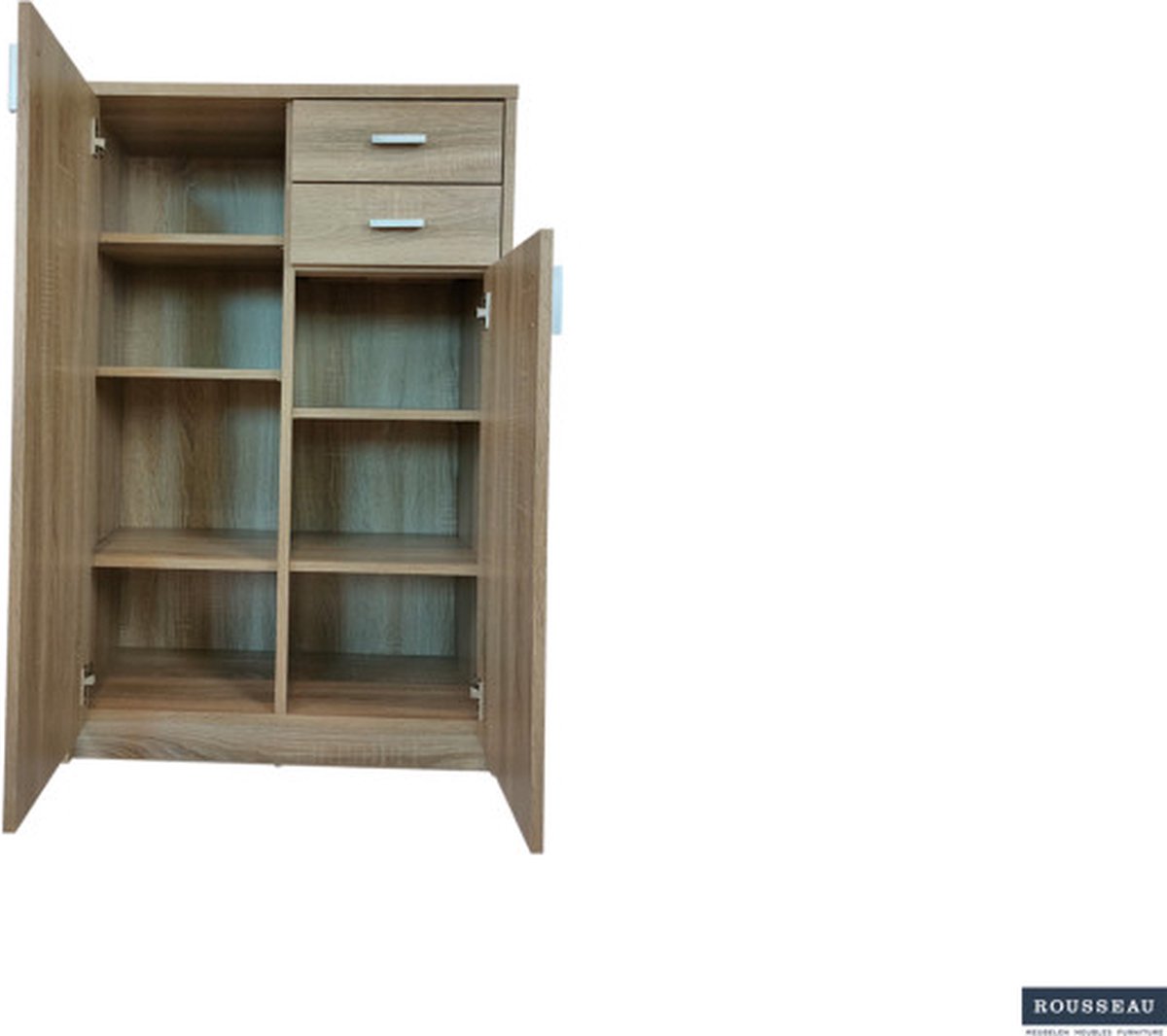 ZAZA Home Commode 'Space' 2 deuren 2 laden Sonoma Spaanderplaat ABS boorden en decor