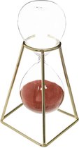 Atmosphera Zandloper cilinder in frame - decoratie of tijdsmeting - 15 minuten terracotta zand - H18 cm - glas