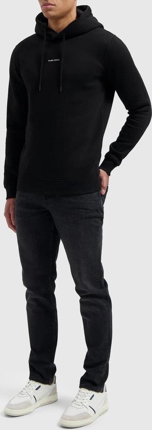 PURE PATH Pure Logo Sweat à capuche Pulls & Pulls & Gilets Homme - Pull - Sweat à capuche - Cardigan - Zwart - Taille M