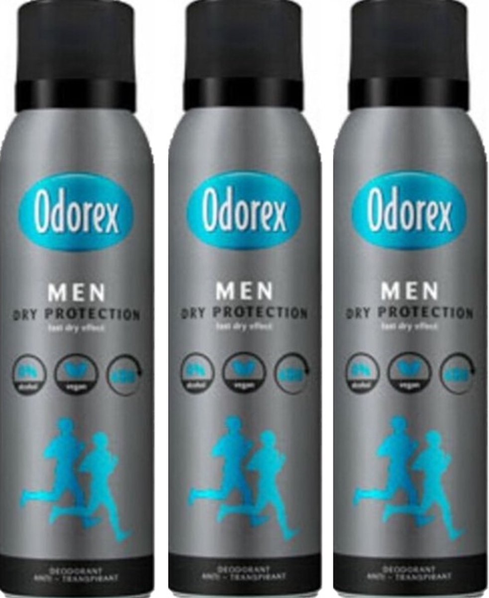 Goedkoopste Odorex Deospray Men - Dry Protection - Voordeelverpakking 3 x 150 ml