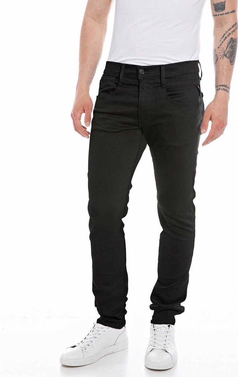 Replay Heren Jeans Broeken ANBASS slim Fit Zwart 36W / 34L Volwassenen