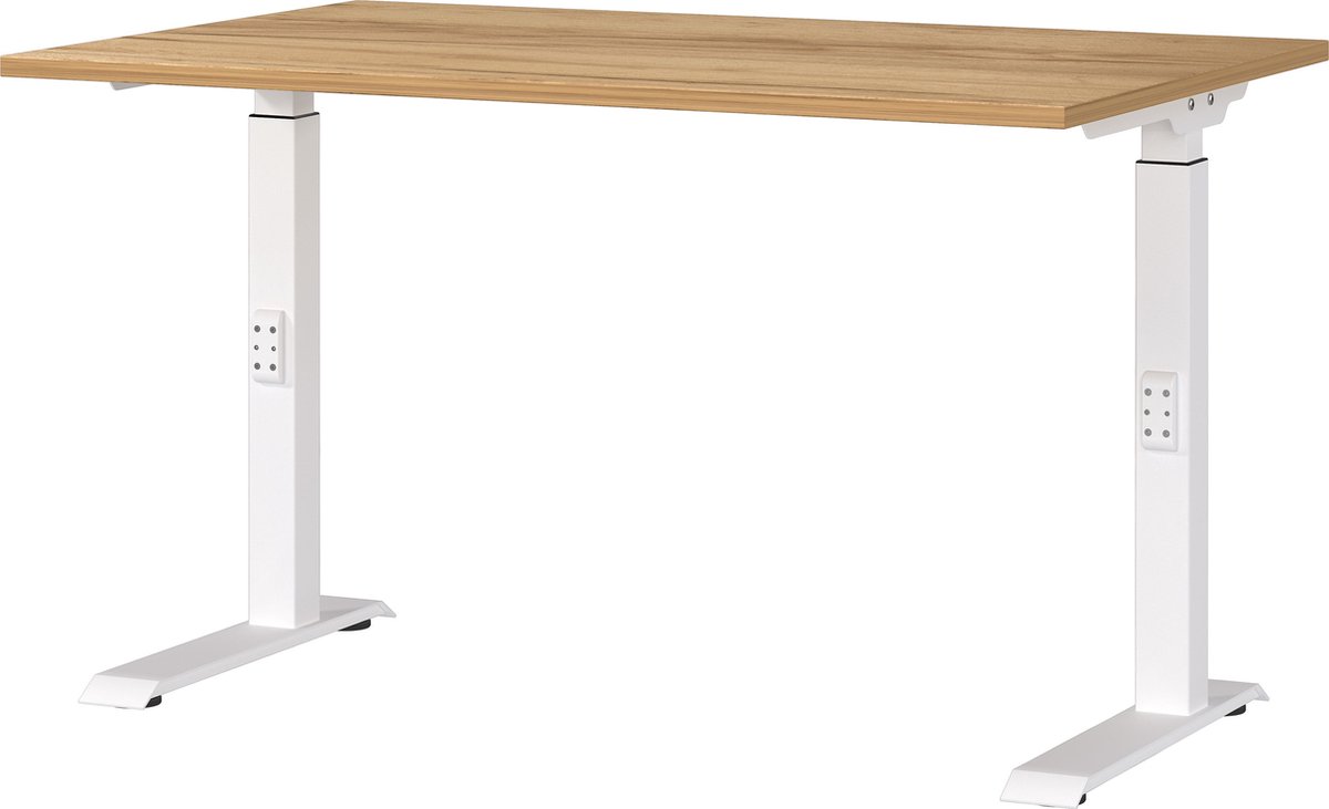 Bureau Galileo Eiken - Wit - 120x80cm - Hoogte 91 cm - In hoogte verstelbaar