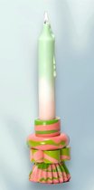 Candle Holder | Puzzle Candle Holder | Jesmonite Handmade | Candle Stick Holder Orange & Green | Kaarsenhouder | Kaarshouder | Kaarsen & Houder| Kaarsenplateau | Designed Candle Holder | Home Decor | Handmade | Gift for | Unique Gift| Decoratie