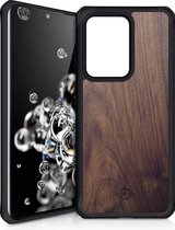 ITSkins Hoesje geschikt voor Samsung Galaxy S20 Ultra Telefoonhoesje Hardcase | ITSkins HybridFusion Backcover Shockproof | Schokbestendig Galaxy S20 Ultra Telefoonhoesje | Anti Shock Proof - Dark Wood | Bruin