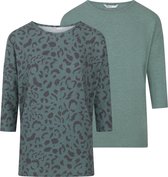 Only Dames T-Shirt ONLGLAMOUR 2 Pack bequem Veelkleurig Ronde Hals Volwassenen Lange Mouw