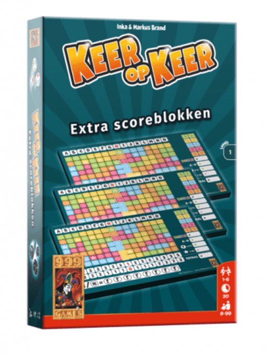 Scoreblokken Keer op Keer Twee stuks Level 1 Dobbelspel - 999 Games