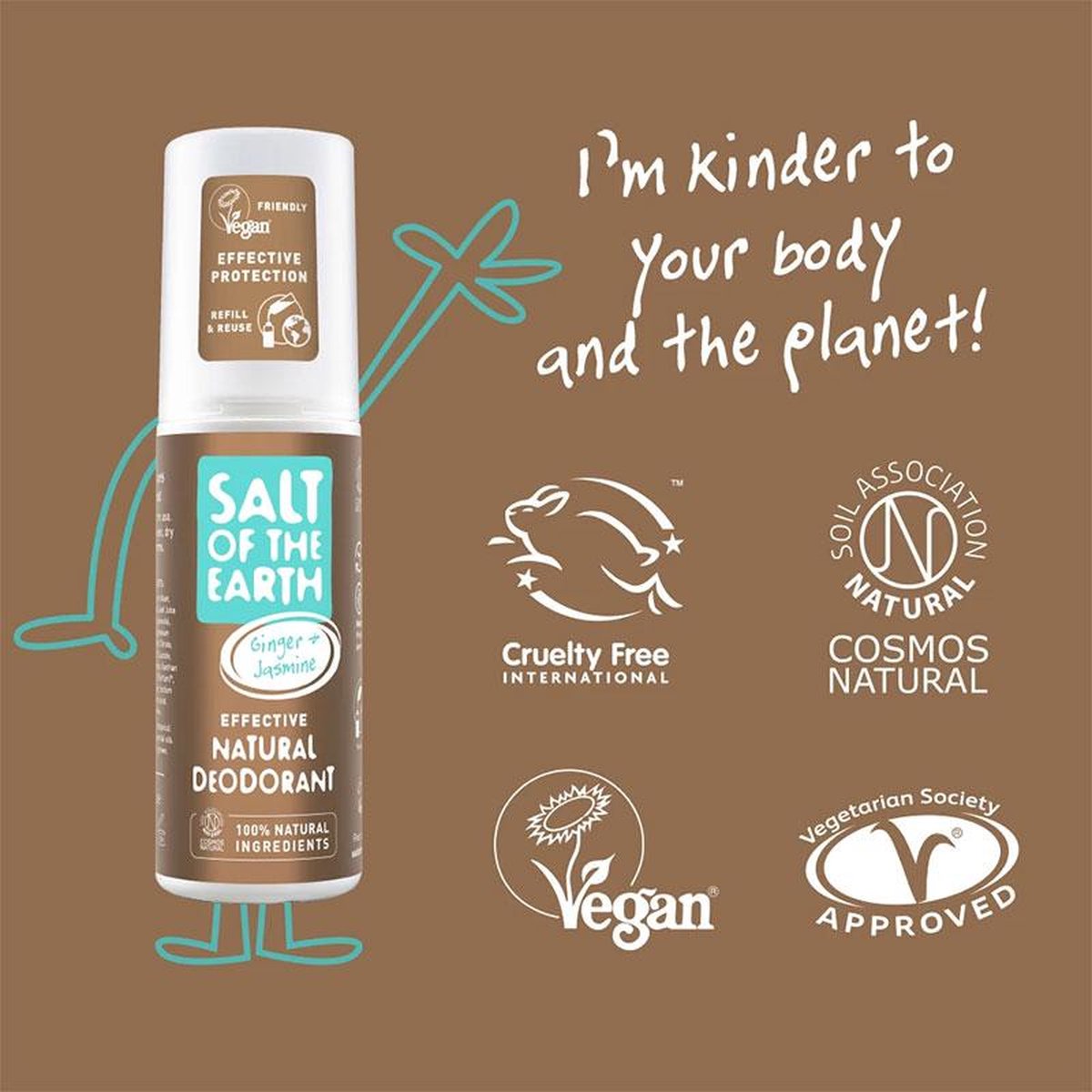 SALT OF THE EARTH GINGER & JASMINE NATURAL SPRAY DEODORANT 100ML