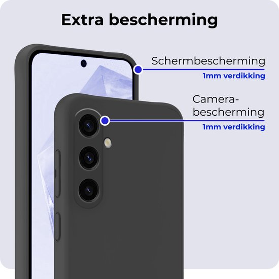 Coque pour Samsung A35 Coque Siliconen Case Cover - Coque pour Samsung Galaxy A35 5G Case Cover Case - Zwart