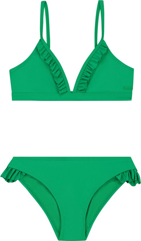 Shiwi Bikini set BLAKE FIXED TRIANGLE SET RUFFLE - tropic green - 170/176