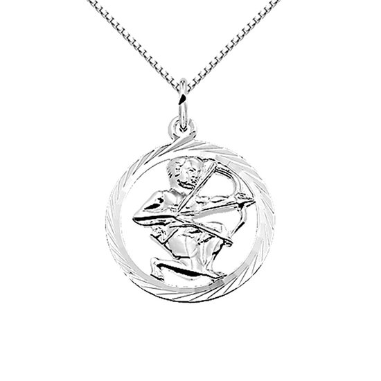 Collier Montebello Sagittaire - Femme - Argent rhodié - Constellation - 12 x 25 mm - 45 cm