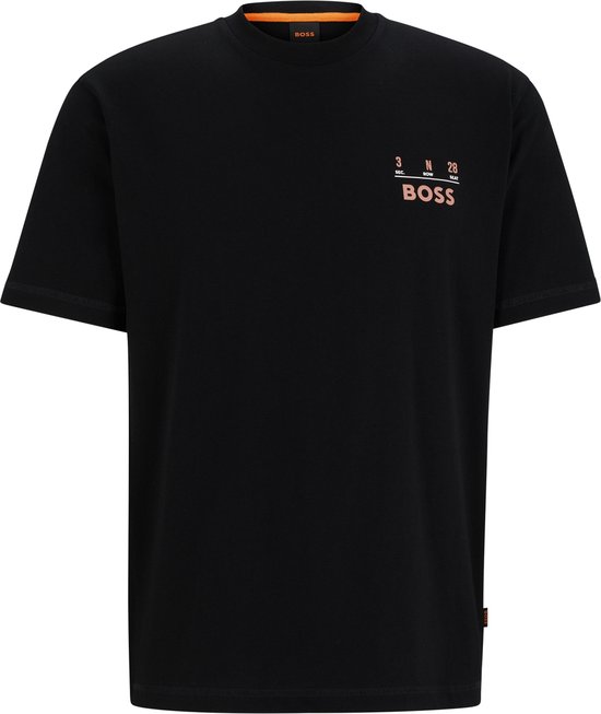 BOSS - T-shirt Backprint Zwart - Homme - Taille L - Coupe régulière