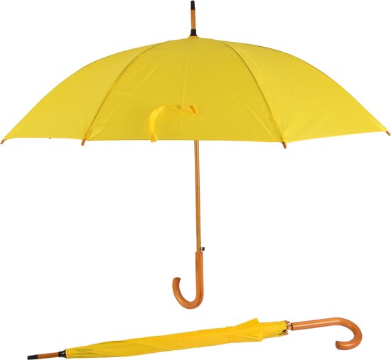 Set van 2 Geel Automatische Paraplu's 102cm - Waterdicht - Voor Volwassenen – Ideaal voor Kamperen & Outdoor