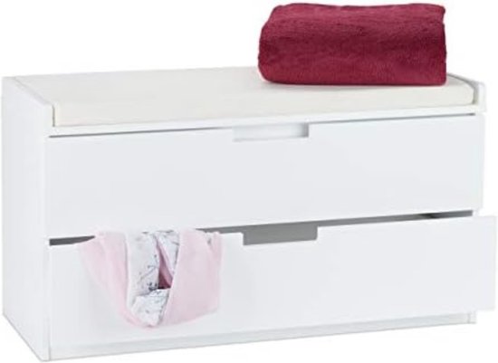 Relaxdays Toy Box, Children's Bench with Storage Space, HDD 54.5 x 60 x 35 cm, MDF Toy Bench with Lid, Colourful