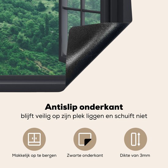 KitchenYeah® Inductie beschermer 81.6x52.7 cm - Doorkijk - Berg - Boom - Kookplaataccessoires - Afdekplaat voor kookplaat - Inductiebeschermer - Inductiemat - Inductieplaat mat