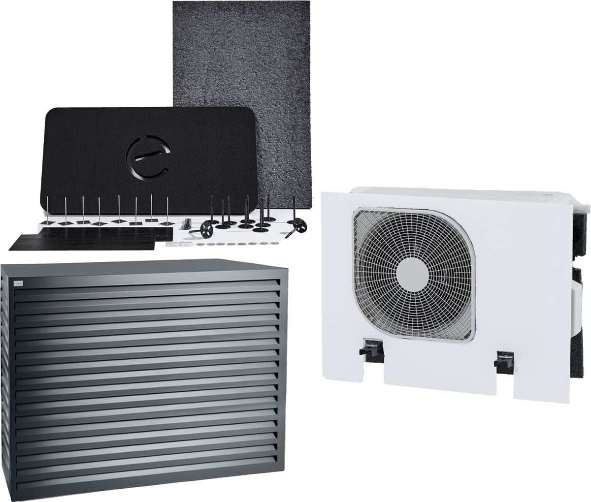 Evolar Geluidreducerende Warmtepomp omkasting Zwart Medium Silent-Splus -19dB