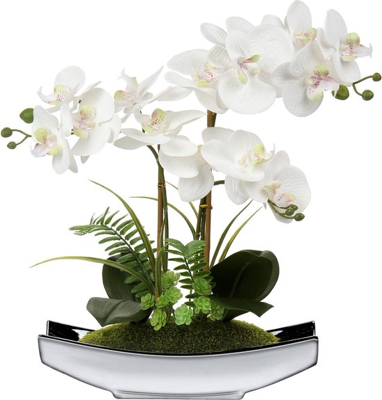 Kunstbloemen Orchideeën Kunst Phalaenopsis Bonsai Kunstbloemen zoals echt in pot Kunstbloemen Decoratie voor woonkamer Badkamer Tafeldecoratie Hoogte 38 cm