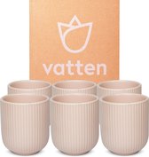 Vatten® - Koffiekopjes - Set van 6 - Lichtroze - 180ml - Koffiemok - moederdag cadeautje