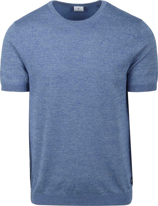 Blue Industry - Knitted T-Shirt Melange Blauw - Heren - Maat XL - Modern-fit