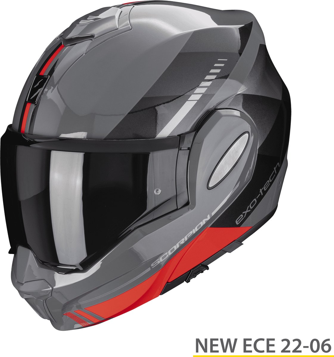 Scorpion Exo-Tech Evo Genre Grey-Black-Red L - Maat L - Helm