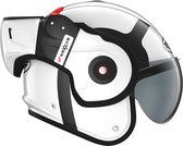 ROOF - RO9 BOXXER 2 BOND BLANC - NOIR - Maat XS - Systeemhelmen - Scooter helm - Motorhelm - Zwart - ECE 22.06 goedgekeurd